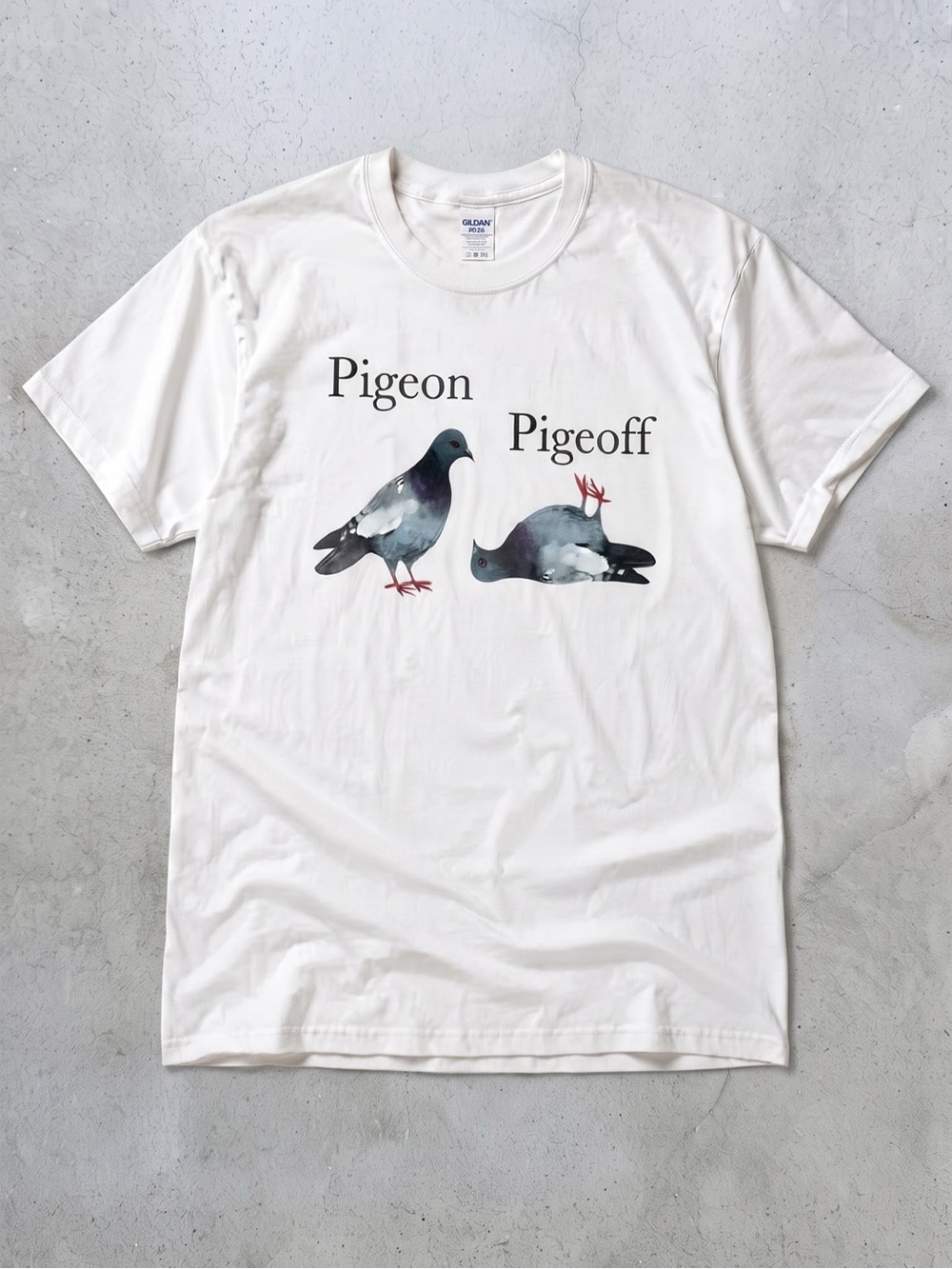 Gildan White Graphic Pigeon Tee